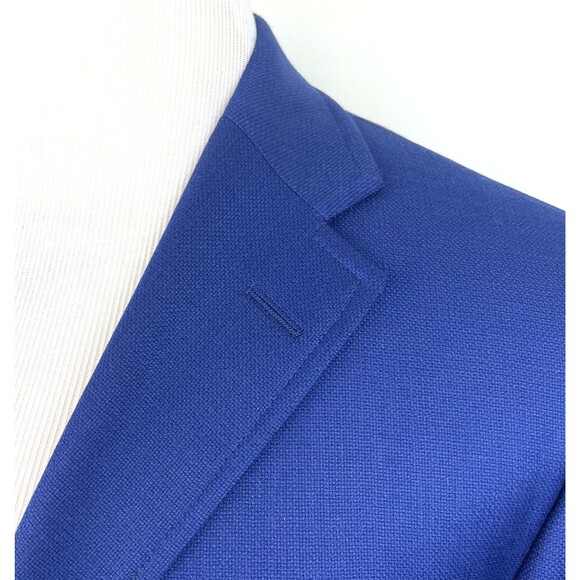 J. Press Mens Navy Blue Blazer Mens 42R Wool 3 Button 2 Roll Gold Buttons - Picture 4 of 14